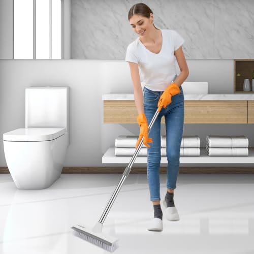 SetSail Floor Scrub Brush and Grout Brush with 51-in Long Handle,Grey White - color: Grey White, size: 10in (with Grout Brush)
