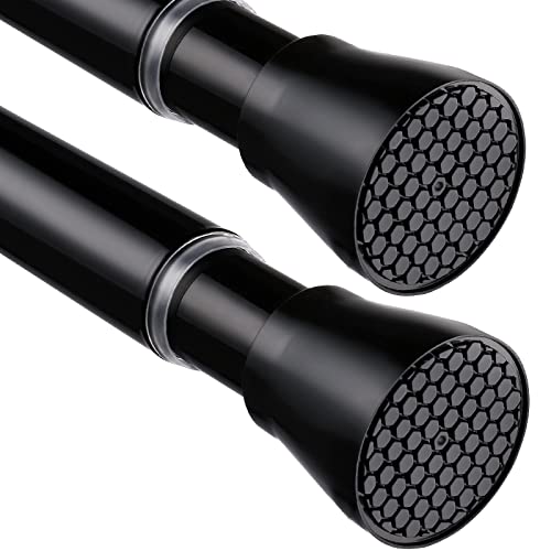 2 Pack Black Tension Curtain Rod 30 to 64 Inch,Adjustable Curtain Rod - color: Black 2 Pack, size: 30-64"