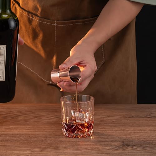 Briout 2 Double Cocktail Jigger for Bartending,1OZ 1/2OZ,Flat Edge Rosegold - color: Rose Gold, size: Flat Edge-0.5oz/1oz-2PC