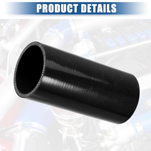 uxcell 4-Ply ID 6" Length Silicone Reducer Hose Black for Car Intercooler - size: 2.5" ID