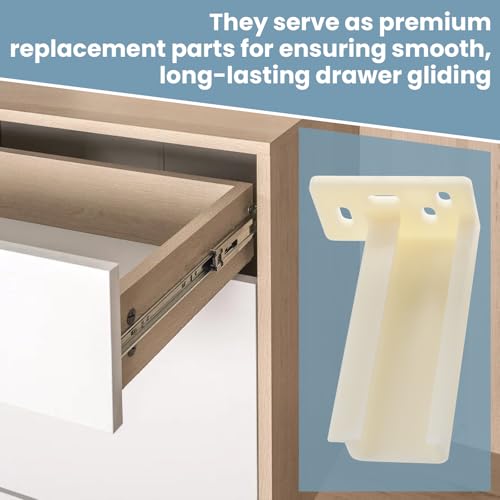 Kitchen Drawer Rail Bracket for Prime-Line R 7265 Rear Drawer Track Back Plate, Nylon Drawer Side Track Brackets, White -1 Pair