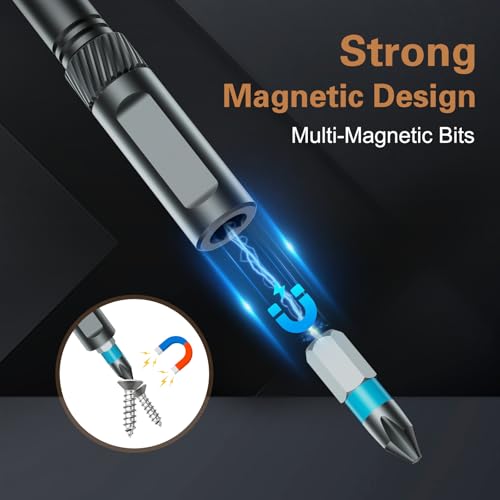Bomivoi 24 in 1 Magnetic Screwdriver Set, DIY Ratchet Screwdriver Set, Multi Bit Magnetic Drive Set with Detachable Ratchet Handle, Portable Precision Repair Tool Kit for Furniture Computer Bicycle - style: 24 IN 1