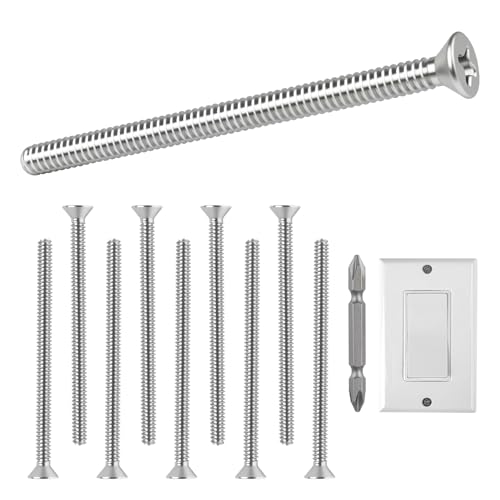 304 Stainless Steel Machine Screws,30pcs #6-32x1-3/4 Extra Long Outlet Screws Machine Long Electrical Outlet Screws Device Mounting Electrical Extender for Fix Wonky - size: #6-32x1-3/4"