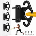Resistance Bands Wall Mount Anchors, 3 Pack Steel Hook for Home Gym - color: Black
