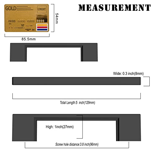 Amerdeco 10 Pack Matte Black Cabinet Pulls, 3-3/4 Inch(96MM) Hole Centers, Kitchen Cabinet Handles, Cupboard Handles, Drawer Pulls, ZH0060 - color: Matte Black, size: 3-3/4"/96MM Hole Center, style: 10 Pack