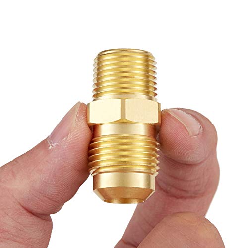 4 PCS 3/8 Inch Brass Propane Adapter Fitting, 3/8"Male Flare x 1/2"Male NPT - size: 3/8"Flare x1/2" NPT