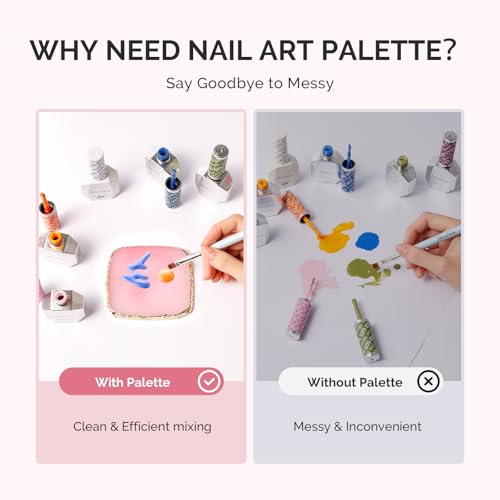 MelodySusie 1Pc Square Resin Nail Art Palette Color Mixing Board Pink - color: Pink Square Without Spatula