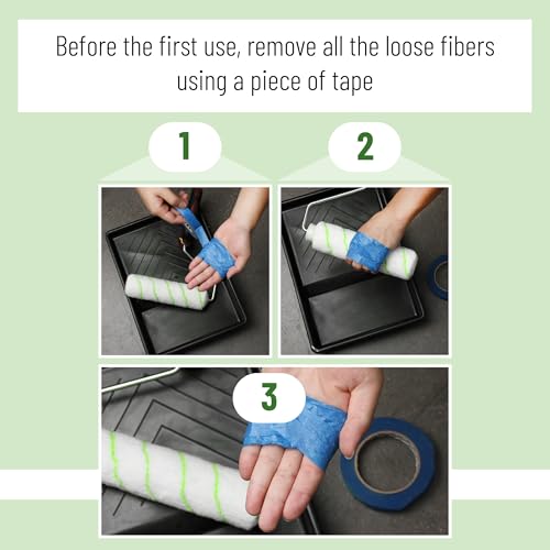 Bates- Paint Roller Covers, 9", 5 Pack, Olive Green Stripes, Covers for Paint Rollers 9 Inch, 9 Inch Paint Roller Covers, Paint Roller Cover, Paint Roller Covers 9 Inch, Large Paint Roller Covers - color: Olive Green Stripes, size: 9 Inch, 5 Pack