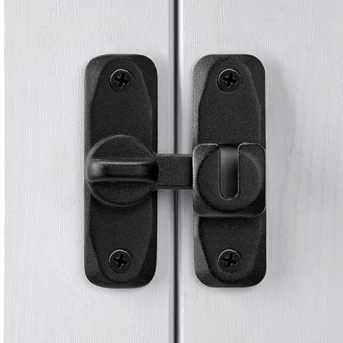 Matte Black Barn Door Latches,90/180 Degree Gate Lock_B - color: Matte Black