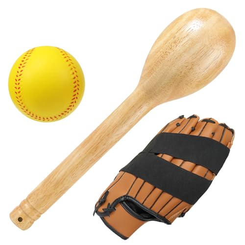 Baseball Glove Break-in kit, One Piece Structure Baseball & Softball Glove Mallet, Glove Wrap Band, Practice Ball, Baseball Mitts Shaping Hammer for Adult Youth Catchers - size: Standard 3-Piece Kit