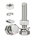 (5sets) 3/8-16x3-1/2 Hex Head Assorted Bolts, Nuts, Flat & Lock Washers, 304 Stainless Steel Hex Screws Nuts and Bolts Assortment Kit,Fully Threaded - size: 3/8-16x3-1/2"