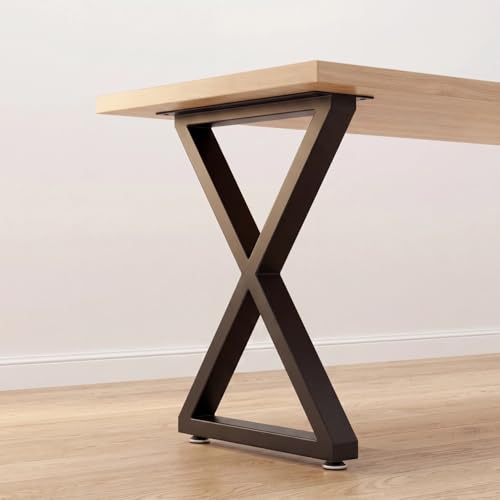 ALLCOS Metal Table Legs 30 inch Dining Table Legs Heavy Duty Desk Legs Metal Coffee Table Legs, Black, Set of 2 - size: 30 Inch