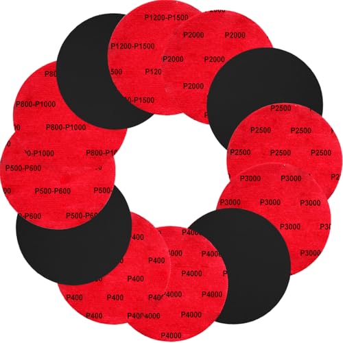 12 PCS Bowling Ball Sanding Pads, Bowling Sanding Pads Polishing Cleaning Kit, Bowling Ball Polish Pad Grit 400, 500-600, 800-1000, 1200-1500, 2000, 2500, 3000, 4000 for Ball Resurfacing Polishing Kit