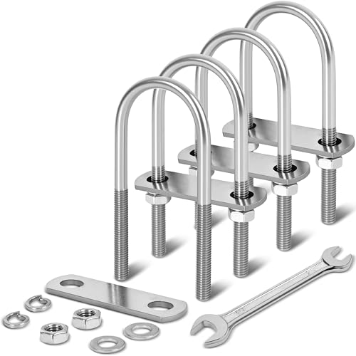 4 Sets M8 U Bolts 1-3/4 Inch Wide, 5/16" x 1-3/4"W x 4-1/4"L - size: M8 x 45mm x 115mm