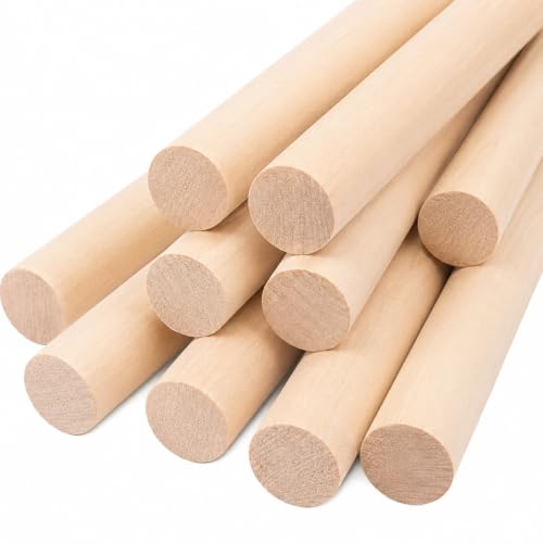 ALBO 1/2" x 6" Wooden Dowel Rods, 25 PCS Birch Natural Thin Hardwood Dowels - size: 1/2" x 6" 25 Pcs