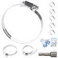 2-3/4 Inches Hose clamps, 304 Stainless Steel Worm Gear Hose Clamps,10 Pcs Fuel Line Pipe Clamps - size: 1.8 in - Φ46~70 mm