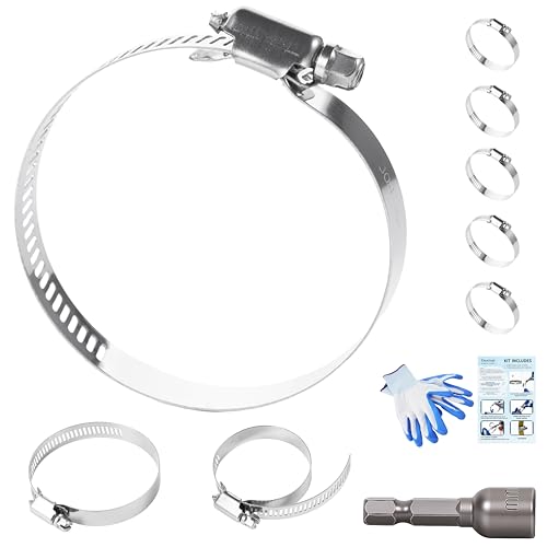 2-3/4 Inches Hose clamps, 304 Stainless Steel Worm Gear Hose Clamps,10 Pcs Fuel Line Pipe Clamps - size: 1.8 in - Φ46~70 mm