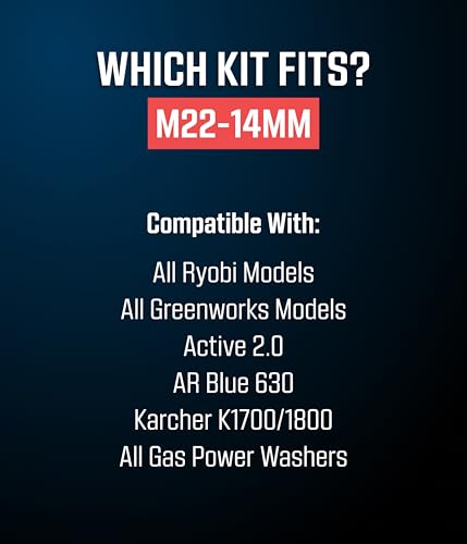McKillans® M22-14mm Pressure Washer Quick Connect Kit, M22-14mm to 3/8" Male Female Quick Disconnect Kit for Power Washer (Stainless Steel) - color: Quick Connects