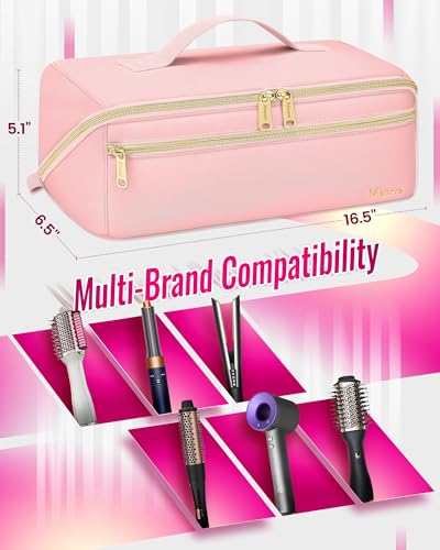 Mancro Hair Tools Travel Bag, Carrying Case Compatible with Shark Glam - color: Pink, size: X-Large