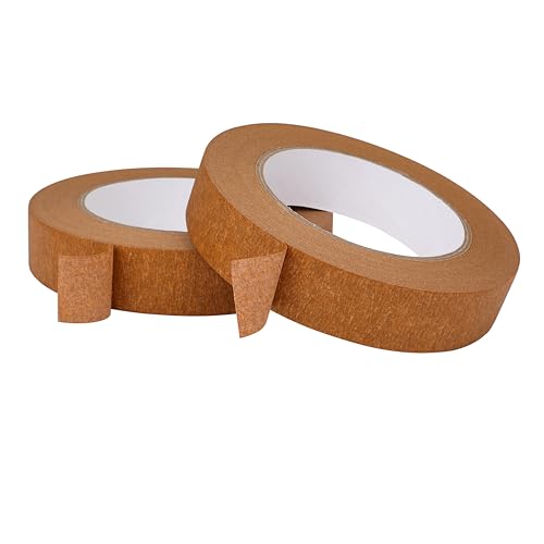 2 Pack Brown Painters Tape 1 inch Wide Brown Masking Tape Paint Tape Brown Paper Tape 1 inch x 55 Yards x 2 Rolls (110 Yards in Total) - color: Brown, size: 1 Inch (2-Pack)