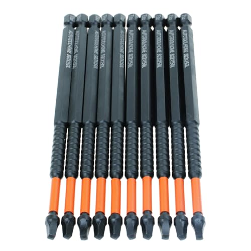 10 Pack #2 Square Driver Bits, 6-Inch Impact SQ2 Bits - size: 6inch, style: pocket hole driver bits
