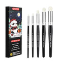 GETHPEN Drybrush Paint Brush Set, 5 Sizes Hobby Detail Paint Brushes | Drybrush Set, Detail Paint Brush Set, 5PC Acrylic Paint Brushes for Tabletop, Citadel, Scale Model, Watercolor Oil Painting - size: 5 Sizes