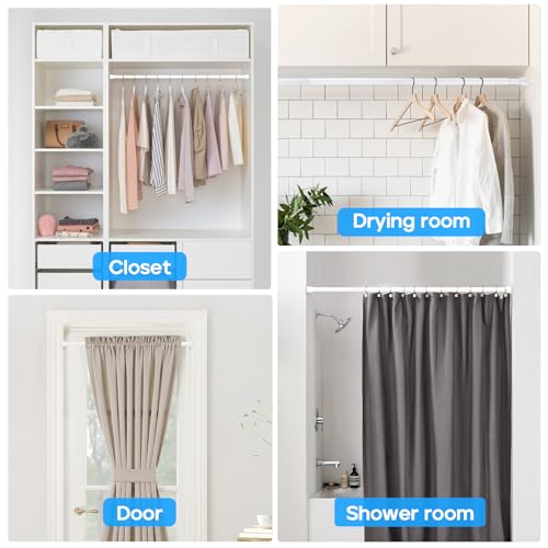 2 Pack White Tension Curtain Rod for Windows 28 to 48 Inch - color: White 2 Pack, size: 28-48"