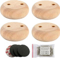 1 Inch Unfinished Wood Bun Furniture Legs Set of 4 - size: 1.18" height *3.15 " diameter