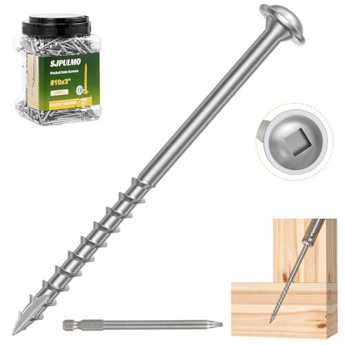 Pocket Hole Screws 3 Inch, 320Pcs Exterior Pocket Screws #10 X 3 - color: Silver, size: #10 X 3"