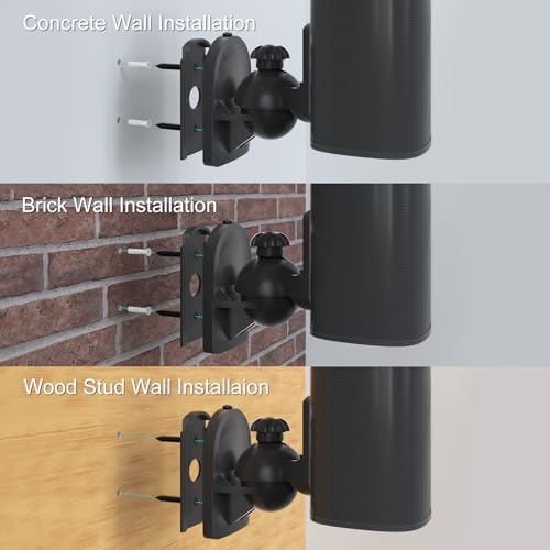 WALI Small Surround Sound Speaker Mount with Adjustable Swivel Tilt Angle - size: Small