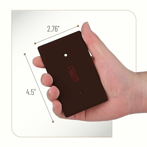 Bates- Light Switch Plates, 10 Pack, Brown, Light Switch Cover Plate, Single Switch Plate Cover - color: Brown, size: 10 Pack, Standard-Size