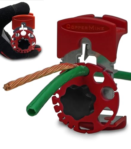 CopperMine CT-102 Manual Copper Wire Stripper Tool, Portable Handheld Wire Stripping Tool for Scrap Copper Recycling, Adjustable Cable Stripper for Solid & Stranded Electrical Wire 24 AWG to 10 AWG