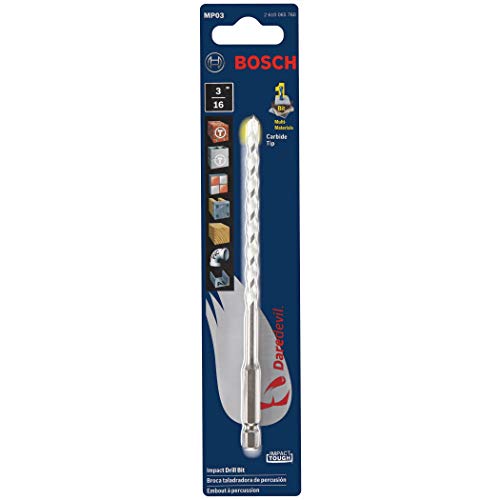 Bosch MP03 3/16 in. x 4 in. x 6 in. Daredevil Multipurpose Drill Bit (Pack of 3) - size: 3/16 in (Pack of 3)