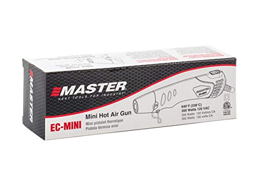 Master Appliance EC-MINI Heat Gun for Crafts, Shrink Wrap, Heat Shrink Tubing, Wire Connectors, Electrical Connectors, Epoxy Resin, Candle Making Heatgun, Embossing Hot Air Gun w/Heat Shrink Reflector