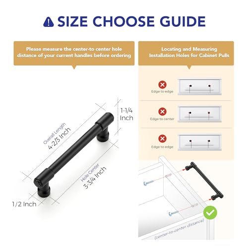Ravinte Matte Black Kitchen Pulls Cabinet Handles 3-3/4 Inch 10 Pack - color: Matte Black, size: 3-3/4 Inches Hole Center