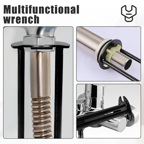 2Pcs Four-Jaw Basin Wrench Set, Universal Under Sink Plumbing Tool