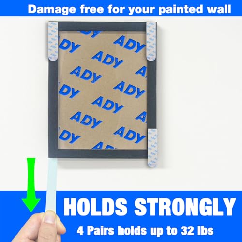 ADY Picture Hanging Strips Heavy Duty 40Pairs，Mounting Tape Damage Free Removable, Adhesive Strips for Painted Wall - size: White-L