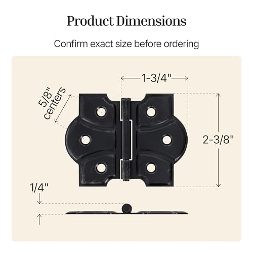Oil Rubbed Bronze Butterfly Hinges with Removable Pin - Pack of 2 - Surface Mount Cabinet Door Hinges - UA-261-HOB (1) - color: Oil Rubbed Bronze
