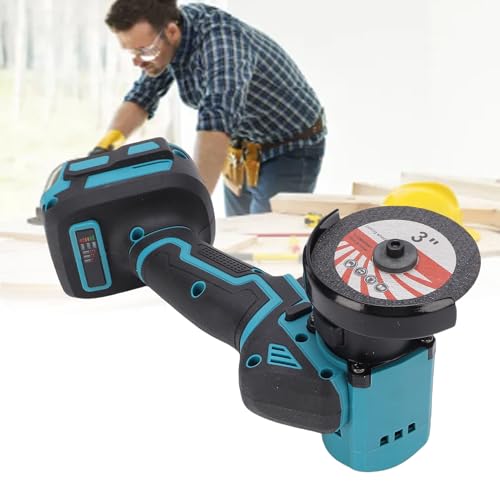 Cordless Mini Circular Saw, 19000 RPM Compact Circular Saw with 3 Inch Sawblades, Dust Cover and Non Slip Handle, for Woodworking Metal Cutting and Home Repair