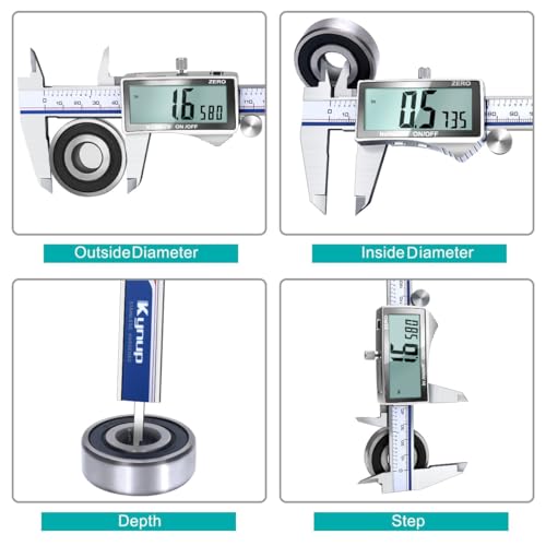 Kynup Digital Caliper Measuring Tool, Dial Caliper with Large LCD Screen - color: Grey, size: 150mm