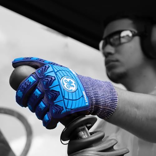 GE TPR Impact Level 1 Gloves, Micro Foam Nitrile Dipped, ANSI Cut 4, 13 GA - size: Large