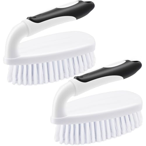 Scrub Brushes for Cleaning Heavy Duty Scrub Brush with Handle 2 Pack Black - color: Black