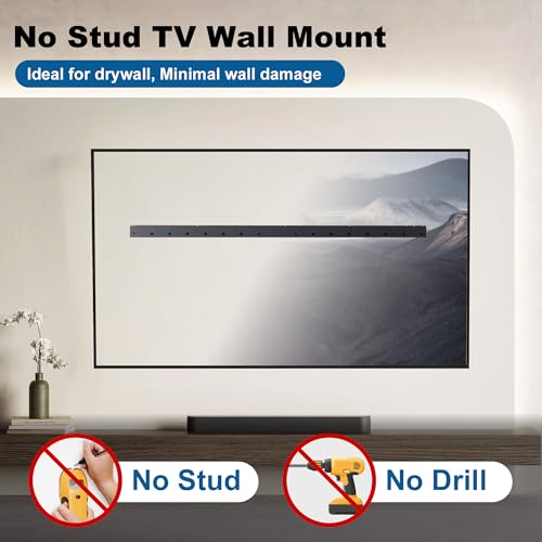No Stud Drywall TV Wall Mount for 32-100 inch Extra Large TVs up to 180 lbs - size: Fit 32 to 100 inches TVs, style: 1 SET