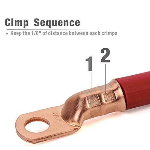 iCrimp Battery Cable Lug Terminal Crimping Tool, for 1/0, 2/0, 3/0, 4/0 Gauge, Battery Cable End, Heavy Duty Lug, Copper Wire Lug Crimper - size: AWG1/0-4/0