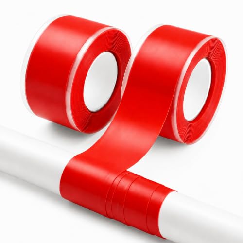 Red Electrical Tape 1 in x 10 ft Self-Fusing Silicone Rubber 2 Roll - color: Red