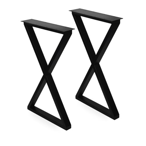ALLCOS Bench Legs 24 Inch Metal Coffee Table Legs Heavy Duty Table Legs Iron Bench Legs, Black, Set of 2 - size: 24 Inch