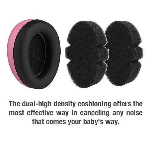 PandaEar Baby Ear Protection, Noise Cancelling Headphones EarMuffs for Babies & Toddlers 0-3 Years - color: Pink