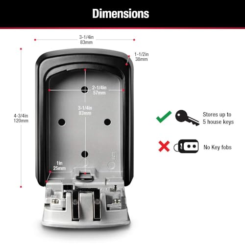 Master Lock 5-Key Combination Safe Black/Silver 5401D - size: 5 Key Capacity, style: Standard Dial
