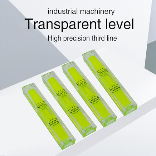 High precision mini bubble, double line small level bubble, three line flat ball level, household ruler can be turned 180 degrees (Non-magnetic, 80 * 15 * 15mm（4PCS)) - size: 80*15*15mm（4PCS)