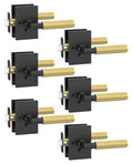 Asidrama 6 Pack Black and Gold Privacy Interior Door Handles - color: Black and Gold